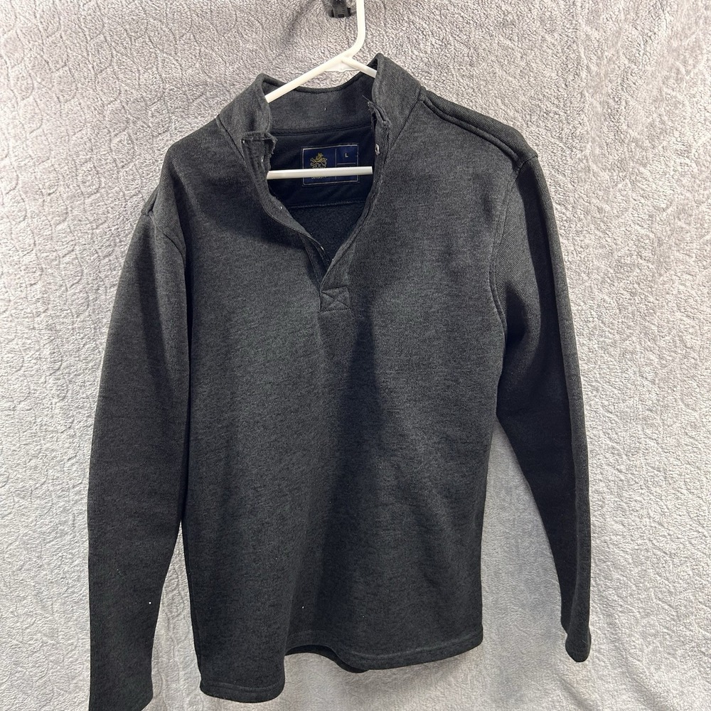 Rugby University Men's Large‎ Black Pullover Sweater Lion Crest Preppy Classic